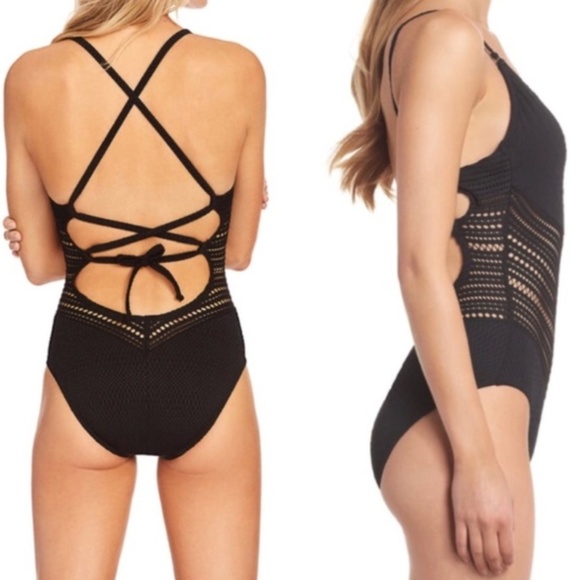 COPY - Robin Piccone Crochet One-Piece Swimsuit - Picture 3 of 7